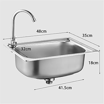 手造り流し台　シンク　シンプル Amazon.co.jp: キッチンシンク(蛇口なし) 台所の流し台 2槽